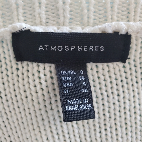 🍭 3 x $25* ATMOSPHERE Blue + White Knit Sweater Sz 4 - Picture 5 of 6